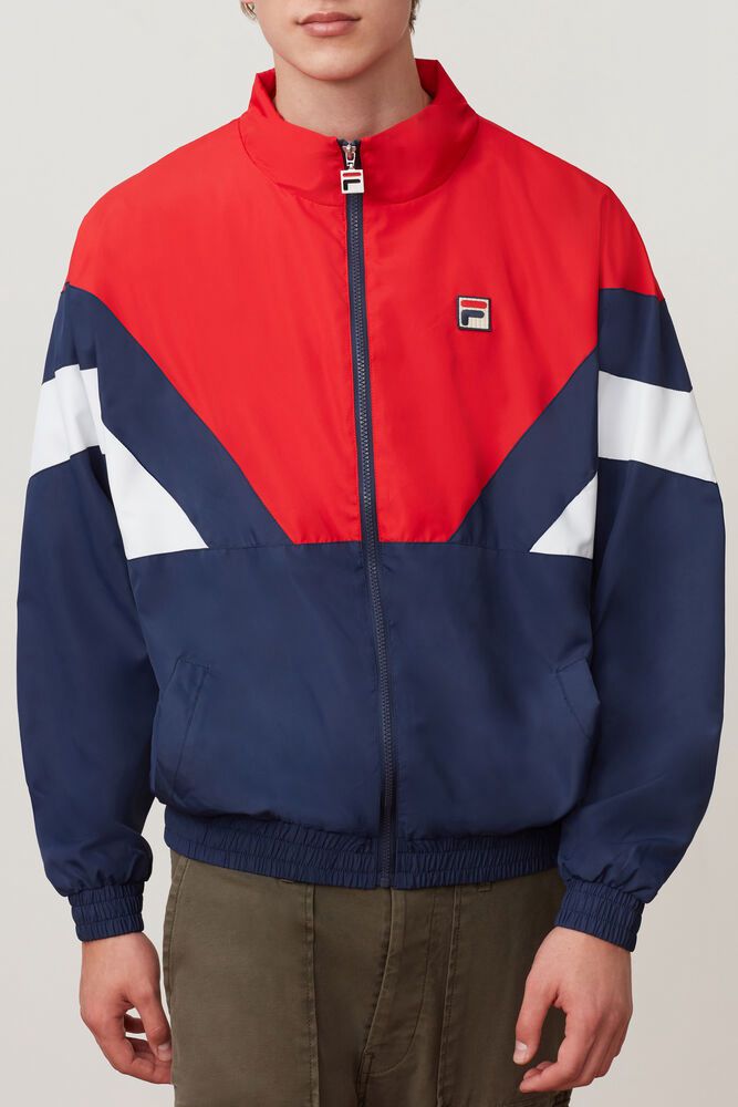 Fila Jacket Mens Navy/Red/White Katya Wind - Ireland 74235-ZNMO